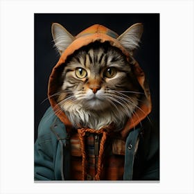 Cat In Hoodie Canvas Print