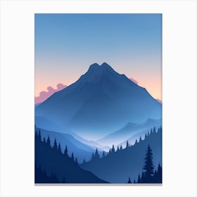 Misty Mountains Vertical Composition In Blue Tone 168 Canvas Print