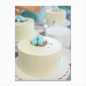 Cake With Blue Eggs Canvas Print