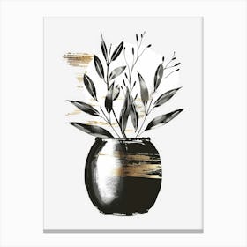 Black And Gold Painting 2 Canvas Print