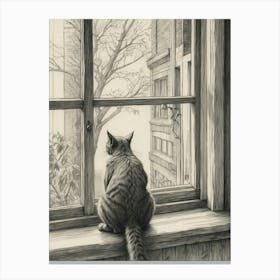 Cat Looking Out Window 1 Canvas Print