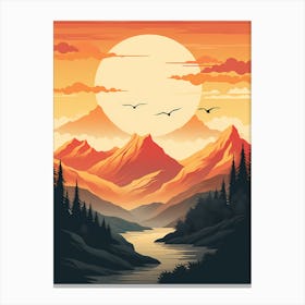 Sunset Landscape Canvas Print