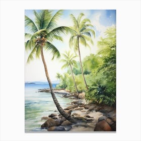 Palm Trees On The Beach 1 Canvas Print