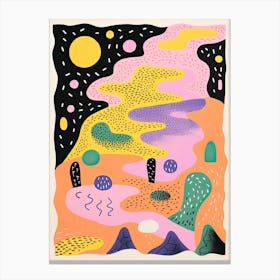 Abstract Landscape Risograph Style 2 Canvas Print