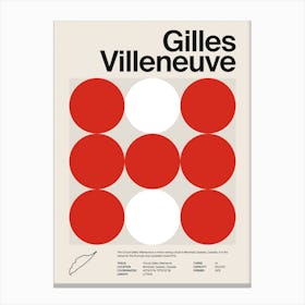 Mid Century Gilles Villeneuve F1 Canvas Print