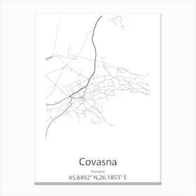 Covasna,Romania Minimalist Map Canvas Print