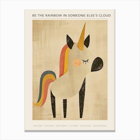 Rainbow Unicorn Muted Pastels 2 Poster Canvas Print