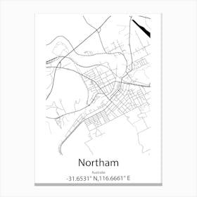 Northam,Australia Minimalist Map Canvas Print