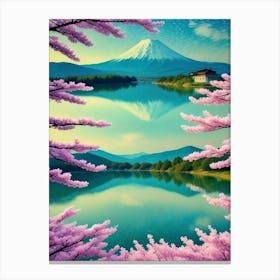 Mt Fuji Cherry Blossoms Mount Fuji Japan 1 Canvas Print