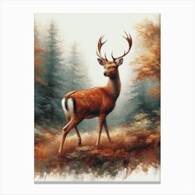 Deer In The Woods 4 Canvas Print