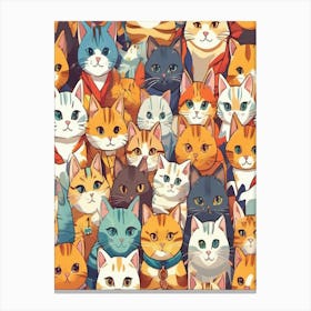 cat faces pattern Canvas Print