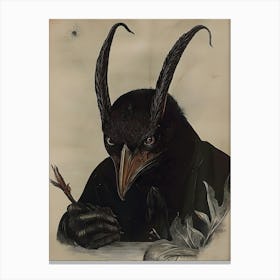 Dark Gothic Horned Owl Canvas Print