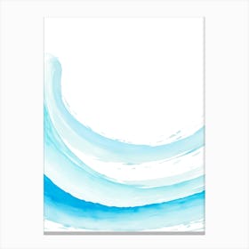 Blue Ocean Wave Watercolor Vertical Composition 2 Canvas Print