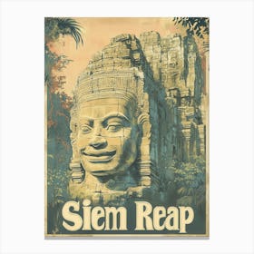 Aihrgdesign A Classic 1960s Travel Poster For Siem Reap Showc Fadbca66 42f0 4f1e B60c Df30de3c24eb 3 Canvas Print