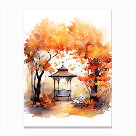Cute Autumn Fall Scene 44 Canvas Print