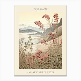 Fujibakama Japanese Silver Grass 2 Japanese Botanical Illustration Poster Canvas Print