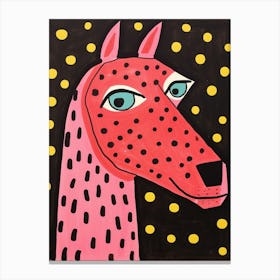 Pink Polka Dot Horse 2 Canvas Print