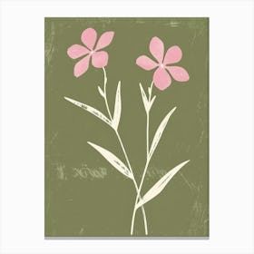 Pink & Green Forget Me Not 3 Canvas Print