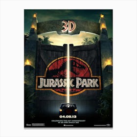 Jurassic 20park 20gate 203d Illustration X2 Copy Canvas Print