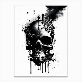Skull With Splatter Effects 1 Stream Punk Canvas Print