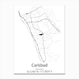 Carlsbad,United States Minimalist Map Canvas Print