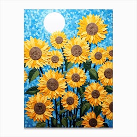 Sunflowers In The Moonlight Canvas Print