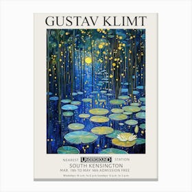 Gustav Klimt Yellow Night Water Lilies Vintage Exhibition Canvas Print