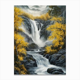 Waterfall In Autumn 1 Canvas Print