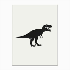 Black T Rex Dinosaur Silhouette 1 Canvas Print