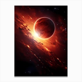 Red Planet In Space Canvas Print