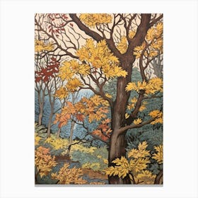 Alder 1 Vintage Autumn Tree Print  Canvas Print