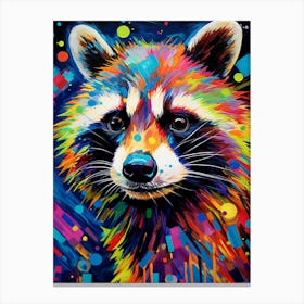 A Crab Eating Raccoon Vibrant Paint Splash 2 Canvas Print