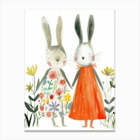 Bunnies In The Garden Canvas Print