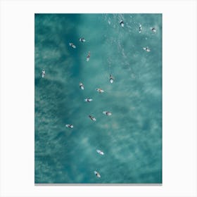 Surfers From Above Canvas Print