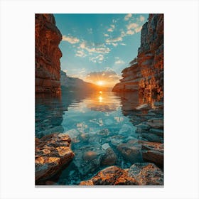 Sunset In The Canyon Canvas Print