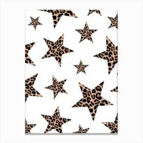 Leopard Print Stars Pattern 1 Canvas Print