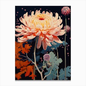 Surreal Florals Chrysanthemum 3 Flower Painting Canvas Print