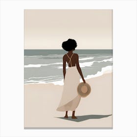 Woman On The Beach Canvas Print