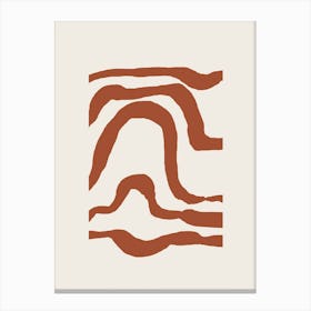 Soft Terracotta Lines 02 Canvas Print