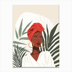 African Woman With Turban 22 Canvas Print