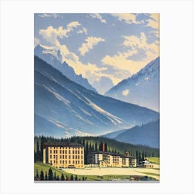 Bormio, Italy Ski Resort Vintage Landscape 1 Skiing Poster Canvas Print