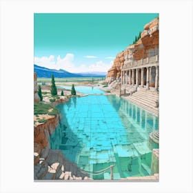 Pamukkale Thermal Pools And Hierpolis Cleopatras Pool 4 Canvas Print