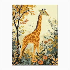 Storybook Style Illustration Of A Giraffe 7 Canvas Print