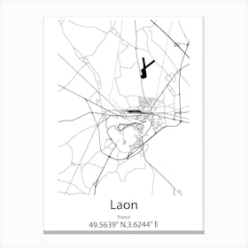 Laon,France Minimalist Map Canvas Print