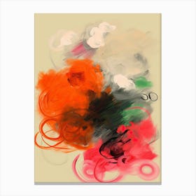 Brush Stroke Flowers Abstract 3 Canvas Print