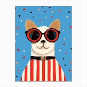 Little Dog 2 Wearing Sunglasses Canvas Print