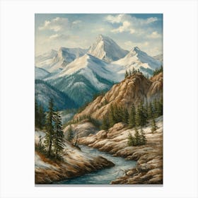 Snowy Mountains Canvas Print