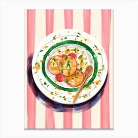 A Plate Of Squash, Top View Food Illustration 1 Canvas Print