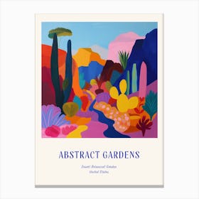 Colourful Gardens Desert Botanical Garden Usa 1 Blue Poster Canvas Print