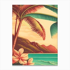 Maui Hawaii Vintage Sketch Tropical Destination Canvas Print